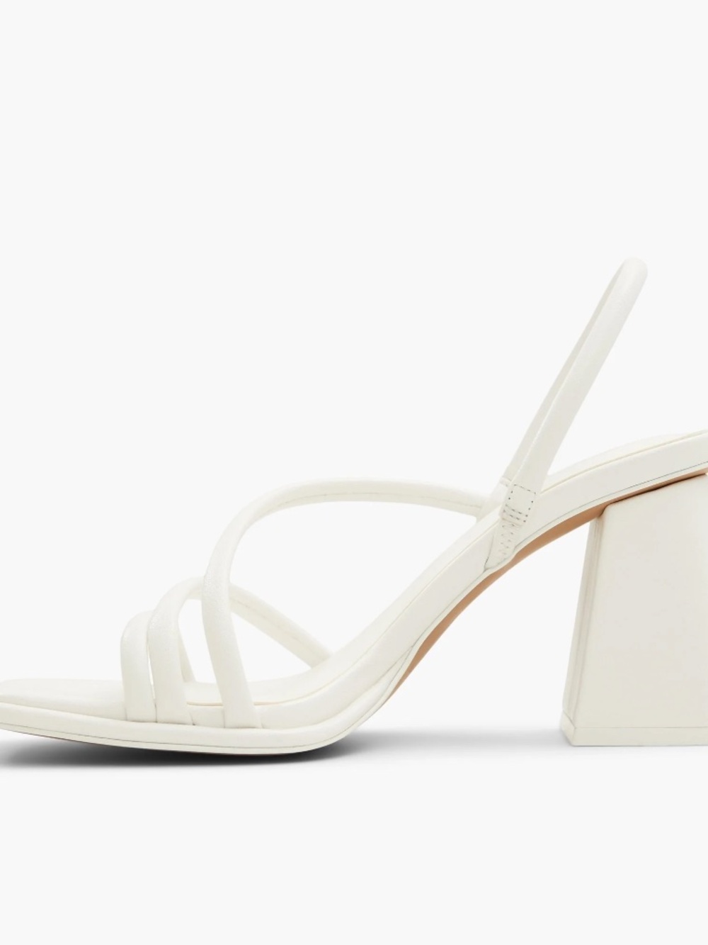 Call It Spring Luxe Strappy Block Heel Sandals White Size 8.5 3.5/4 in heel